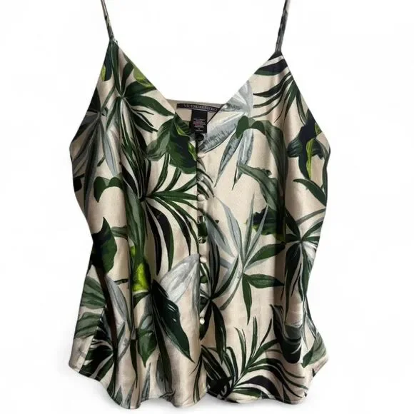 Victoria's Secret Tropical Palm Leaf Print Cami top size M - Picture 3 of 7